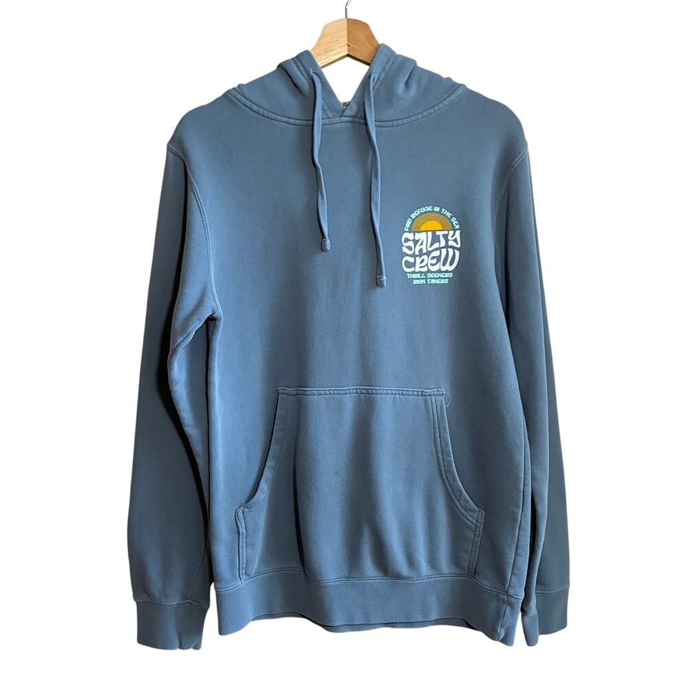 Salty Crew blue hoodie sweater‎ kangaroo pocket men's size small cotton blend